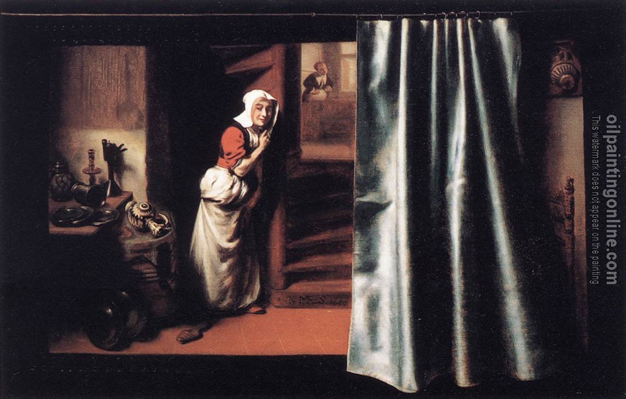 Maes, Nicolaes - Eavesdropper with a Scolding Woman